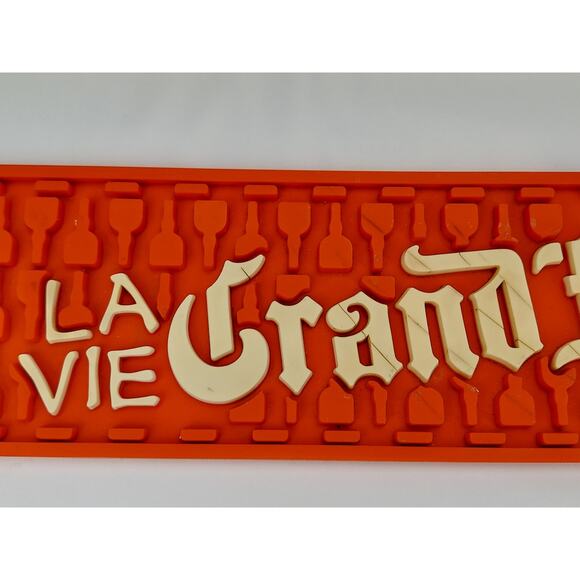Grand Marnier Red/White Rubber Bar Drip Spill Rail Mat Bar Drying Lot of 2 - Picture 6 of 7